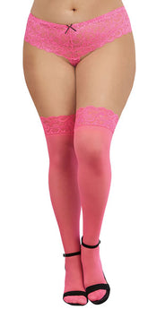 Dream Girl Lingerie Womens Thigh Highs Queen Size Fishnet and Thigh Highs