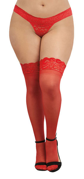 Dream Girl Lingerie Womens Thigh Highs Queen Size Fishnet and Thigh Highs