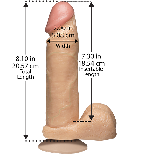 Doc Johnson The Realistic Cock ULTRASKYN 8 Inches Vanilla Realistic Dildos