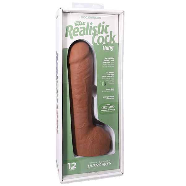 Vac-U-Lock Hung 12 Inch Ultraskyn Realistic Cock With Balls Realistic Dildos