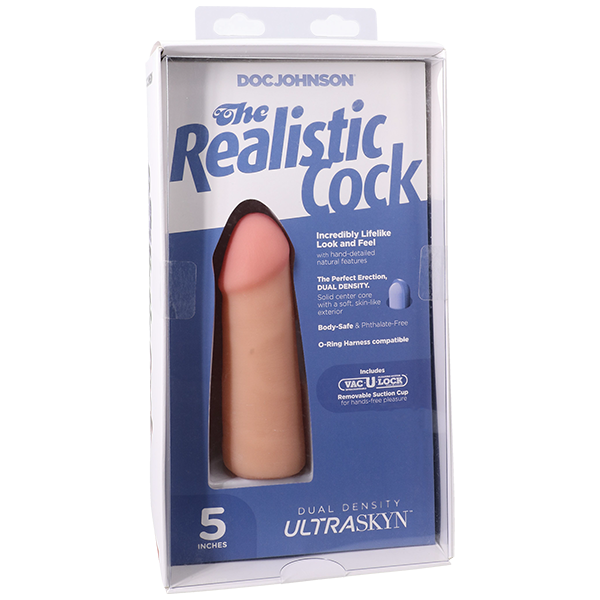 Vac-U-Lock 5 Inch Realistic Cock With Removable Suction Cup Realistic Dildos