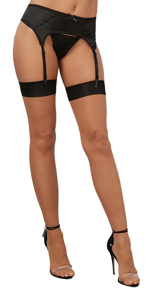Dream Girl Cuban Heel Thigh High Nude/Black Fishnet and Thigh Highs