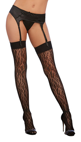 Dream Girl Micro Fishnet Thigh Highs Black Fishnet and Thigh Highs