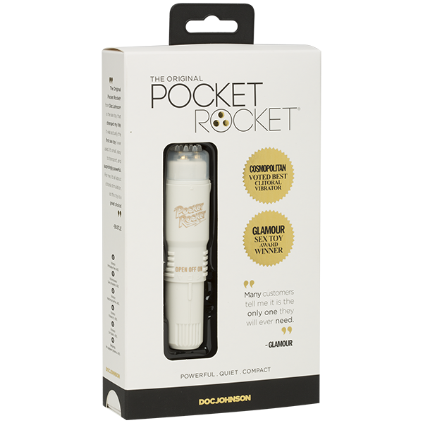 Pocket Rocket The Original Vibrating Body Wand Massager White Body Wands