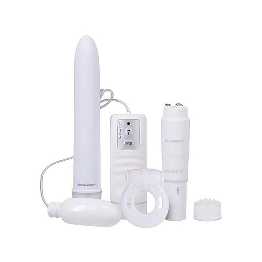 Doc Johnson White Nights Pleasure 4 Piece Vibrators Sex Kit - Sex Kits