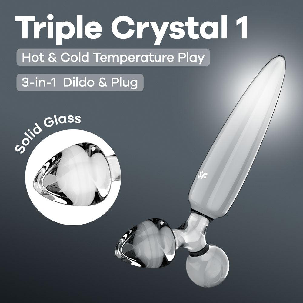 Satisfyer Triple Crystal 1 Glass 3-in-1 Butt Plug Butt Plugs