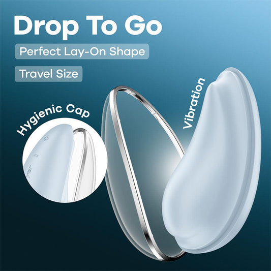 Satisfyer Drop To Go USB Rechargeable Clitoral Stimulator Blue Clit Ticklers and Pulsators