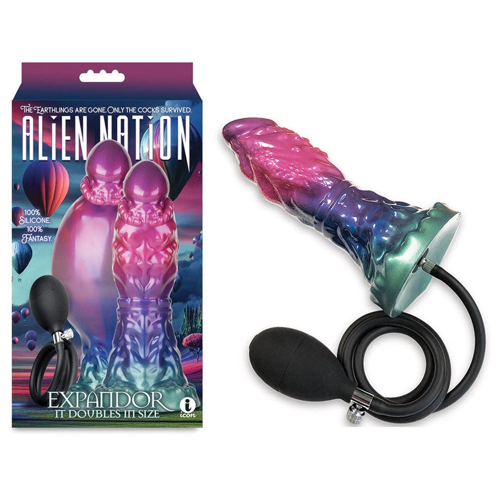 Icon Brands Alien Nation Expandor Coloured Inflatable Dildo - Realistic Dildos