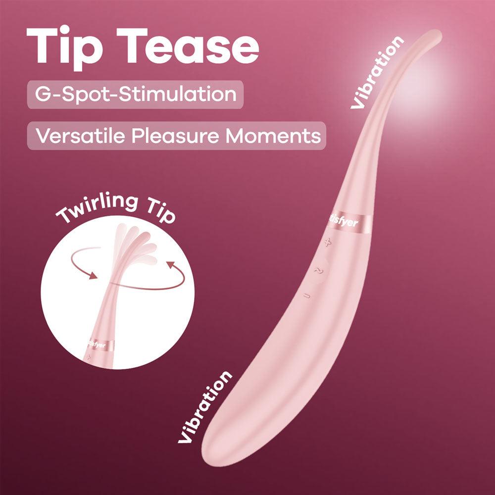 Satisfyer Tip Tease G Spot Vibrator with Twirling Tip Pink G-Spot Vibrators
