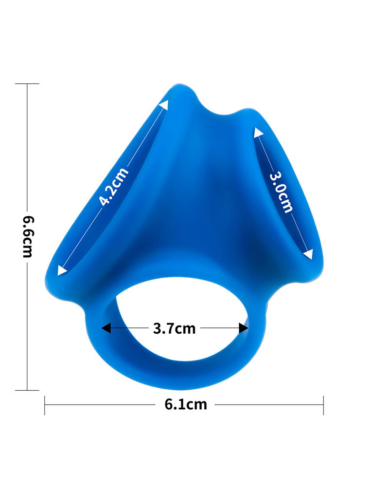 Lovetoy Pinnacle Pro Trio Grip Enhancer Mens Cock and Balls Ring Blue Ball and Cock Toys