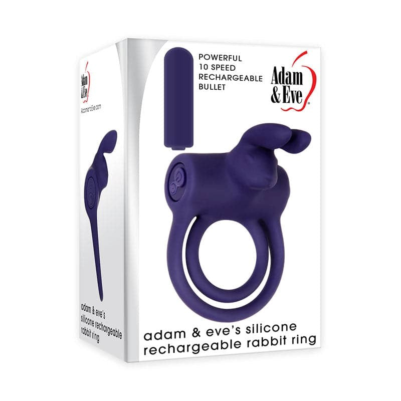 Adam & Eve Silicone Rechargeable Pleasure Ring Vibrating Cock Rings
