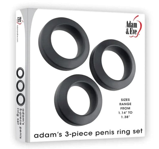 Adams 3-Pice Penis Ring Set - Ball and Cock Toys