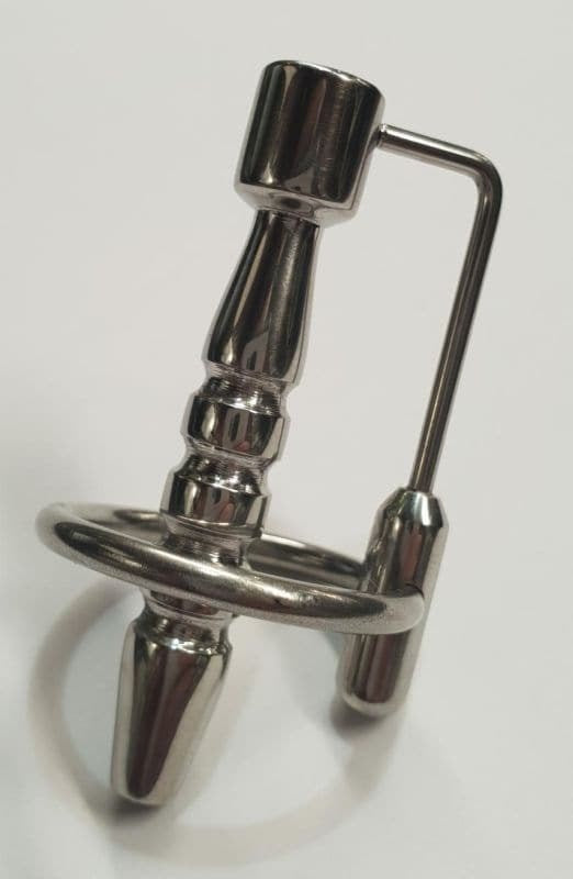 Apollo Hollow Cock Plug Ribbed With Glans Ring Penis Plugs