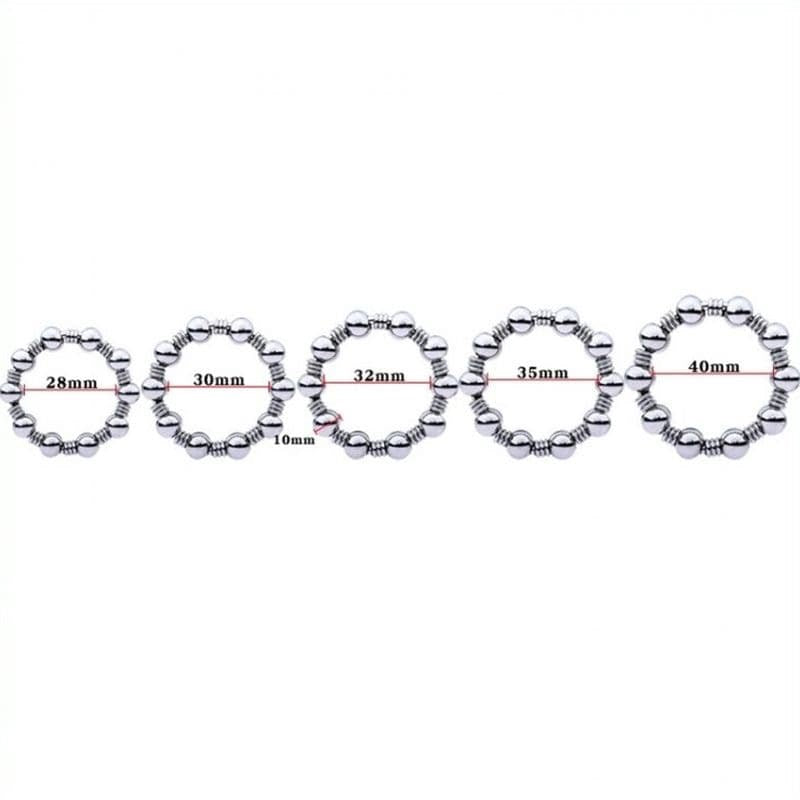 Beaded Steel Cockring Cock Rings