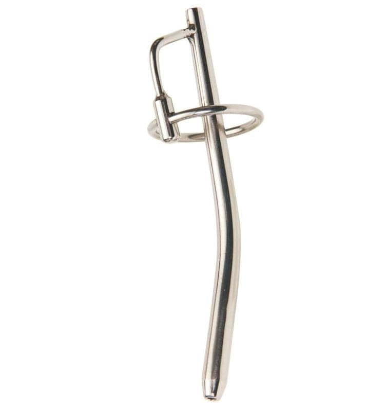 Curved Stainless Steel Penis Plug with Interchangeable Glans Rings Penis Plugs