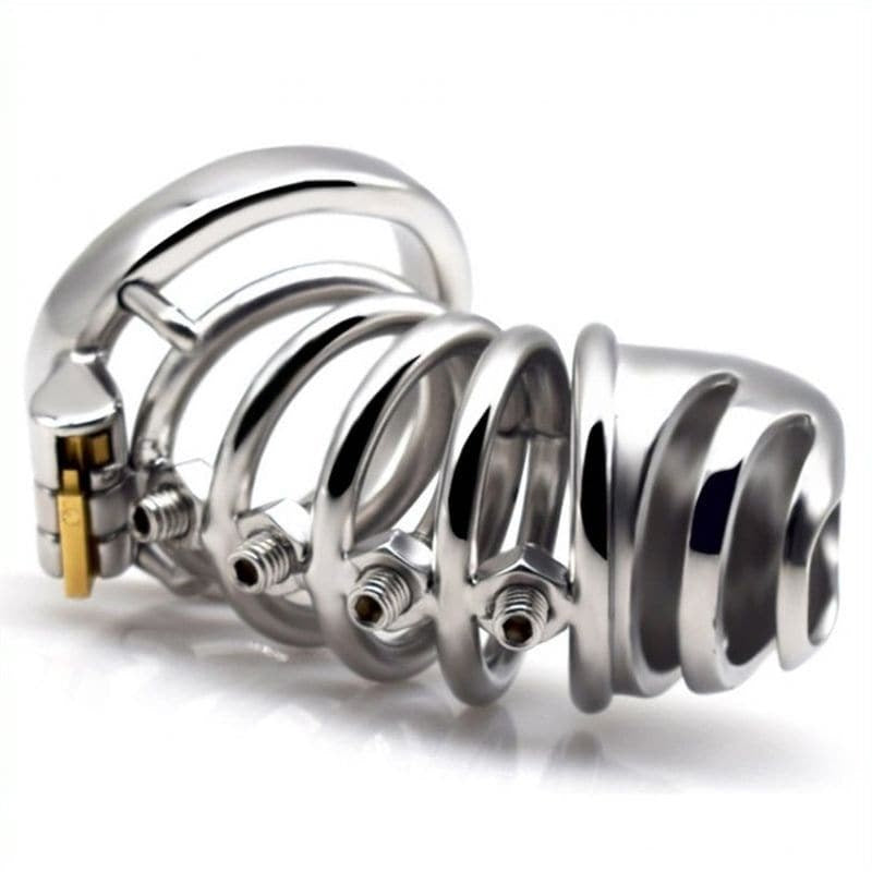 Bolted Chastity Cage With Spikes Male Chastity