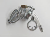 Chastity Device with Cock Ring and Catheter Tube Male Chastity