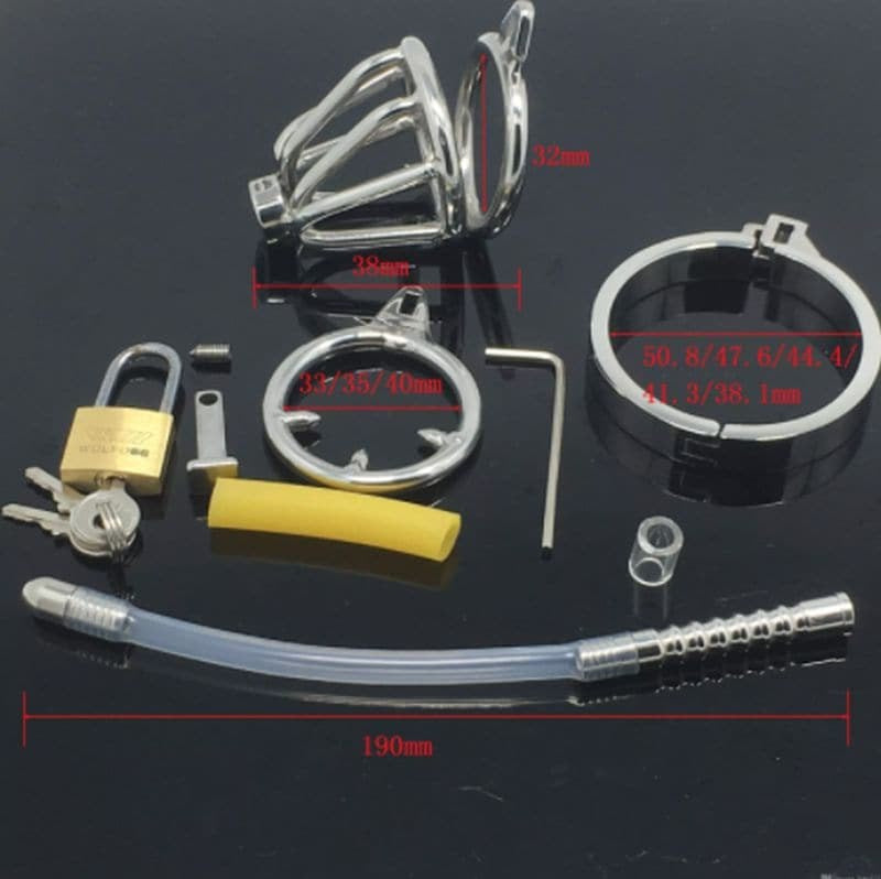 Dual Ringed Pisser Chastity Cage Male Chastity
