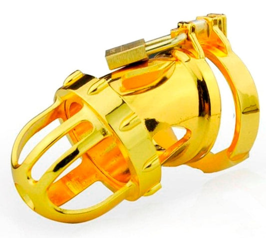 Luxurious Gold-Plated Chastity Restraint by BDStyle - Male Chastity