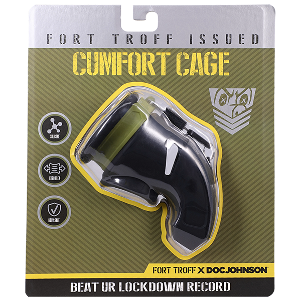 Doc Johnson Fort Troff CUMfort Mens Cock Cage Black Male Chastity