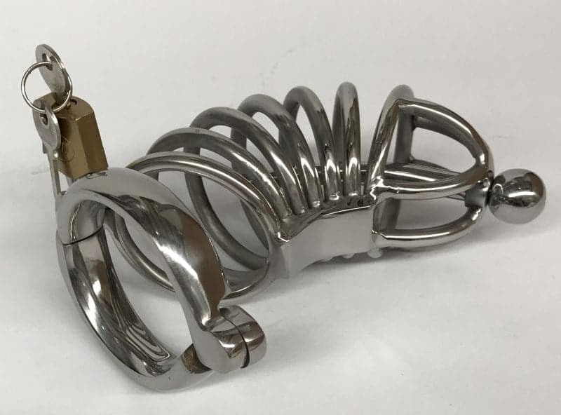 Instituted Cock Cage & Penis Plug Large Male Chastity