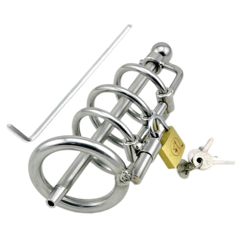 BDStyle Locking Steel Chastity Plug - Elevate Submissive Training Male Chastity