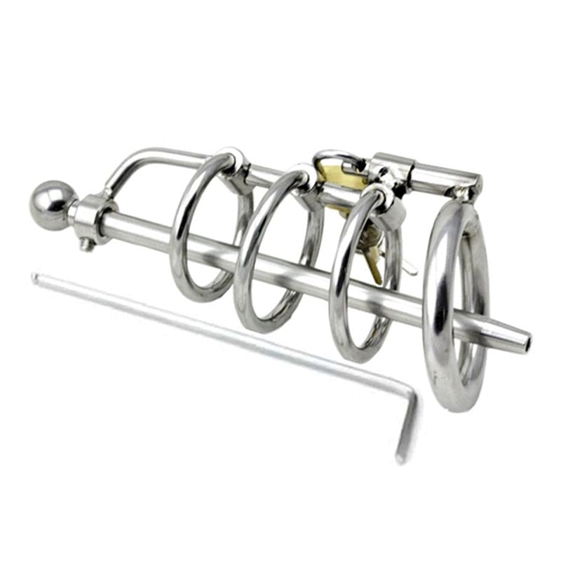 BDStyle Locking Steel Chastity Plug - Elevate Submissive Training Male Chastity