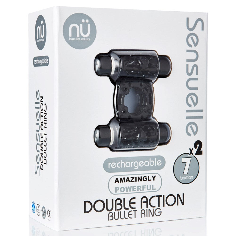 NU Sensuelle Double Action Rechargeable Bullet Ring Cock Rings