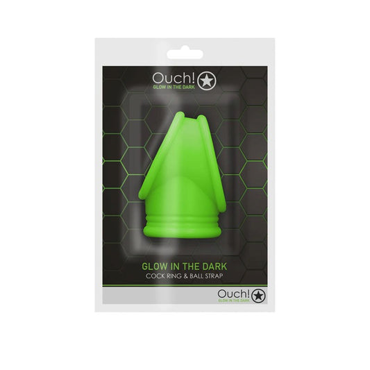 OUCH! Luminous Ecstasy - Glow-in-Dark Cock Ring & Ball Strap - Cock Rings