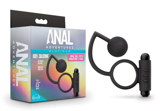 Blush Novelties Platinum Anal Ball & Vibrating C-Ring Set - Ball and Cock Toys