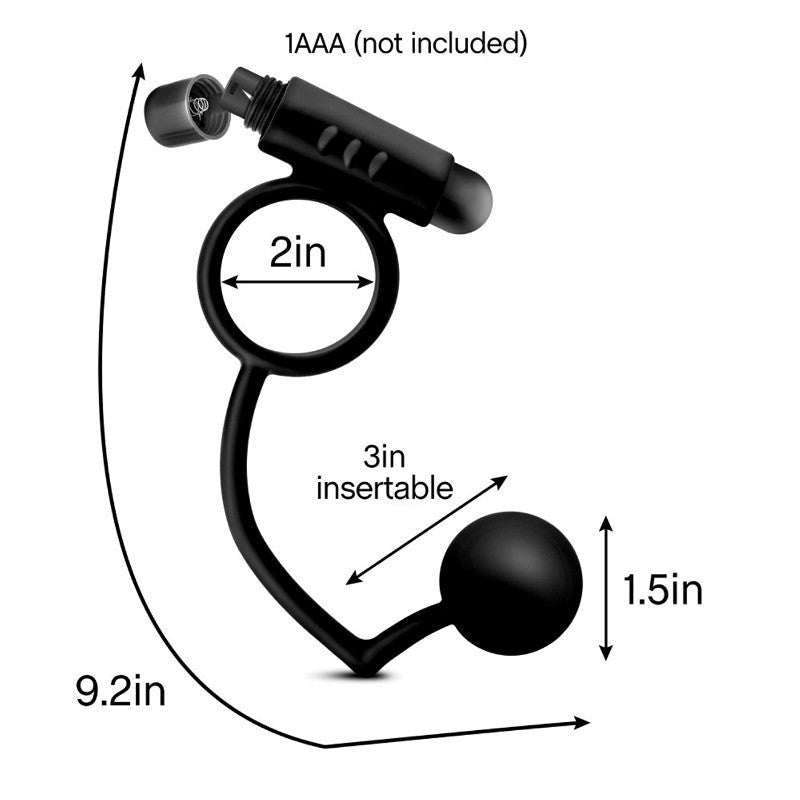 Blush Novelties Platinum Anal Ball & Vibrating C-Ring Set Ball and Cock Toys