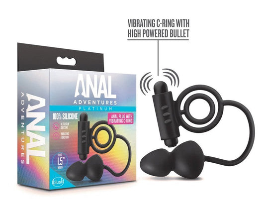Blush Novelties' Platinum Pleasure - Vibrating Anal Plug and C-Ring Set - Ball and Cock Toys