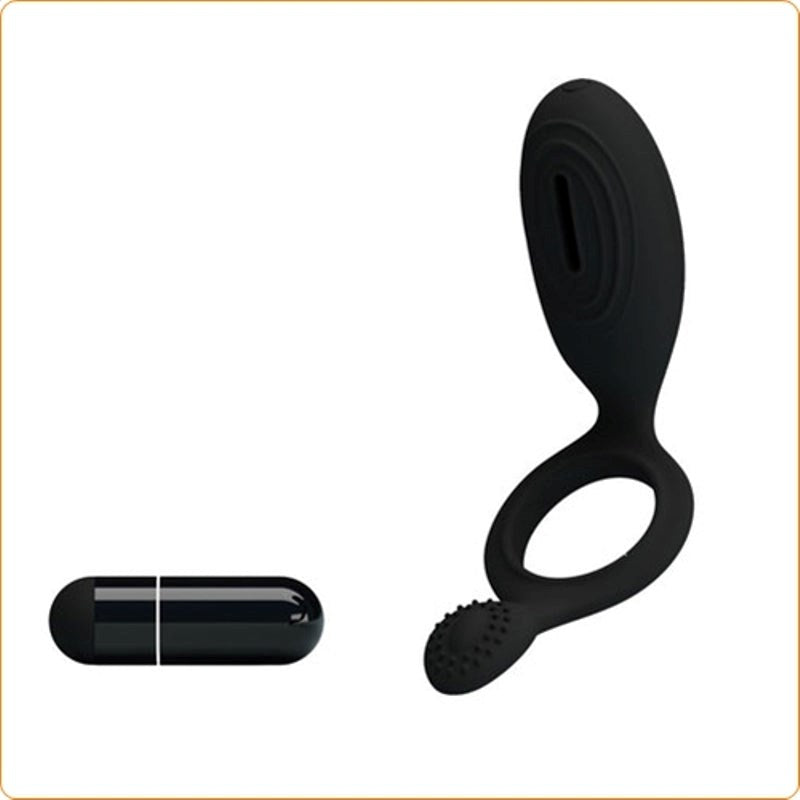 Prettylove Ethel - Rechargeable Vibrating Couples Cock Ring Ball and Cock Toys