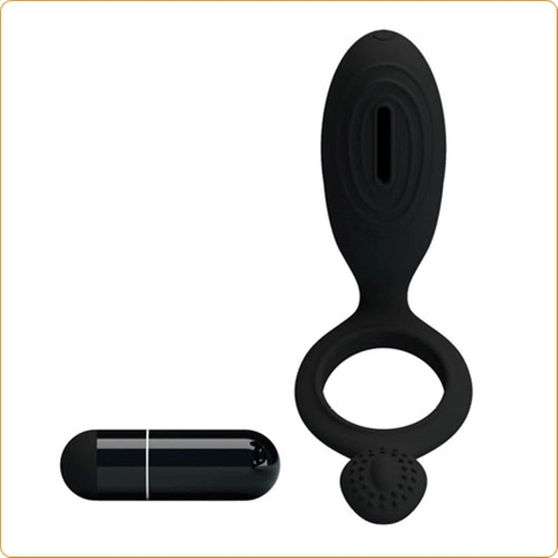 Prettylove Ethel - Rechargeable Vibrating Couples Cock Ring Ball and Cock Toys