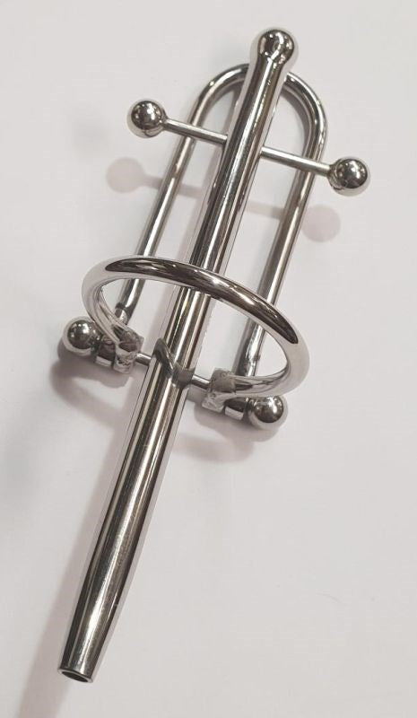 Prince Albert Wand With Barbell & Glans Ring Penis Plugs