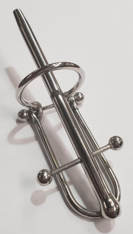 Prince Albert Wand With Barbell & Glans Ring Penis Plugs