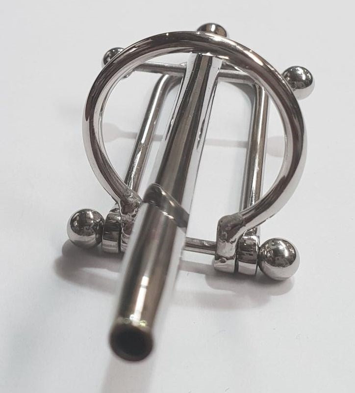 Prince Albert Wand With Barbell & Glans Ring Penis Plugs