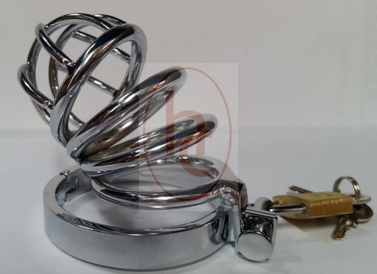 Prison Lock Chastity Cage 4 Rings - Male Chastity