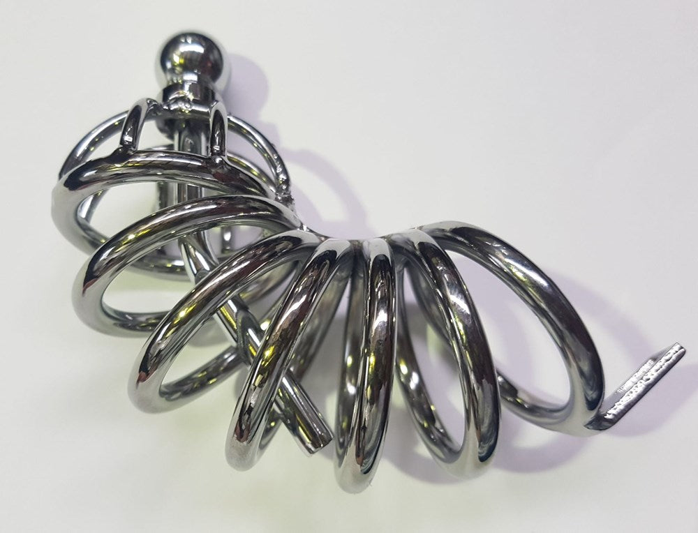 Seven Layers Asylum Cock Cage & Plug Male Chastity