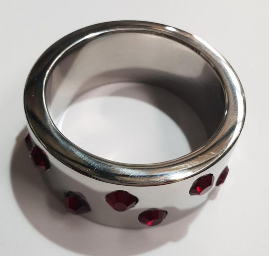 Staggered Ruby Encrusted Cock Ring - Cock Rings
