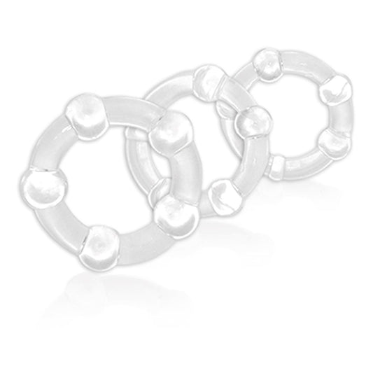 Blush Novelties Stay Hard - Customizable Beaded Cock Ring Set Cock Rings