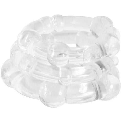 Blush Novelties Stay Hard - Customizable Beaded Cock Ring Set Cock Rings