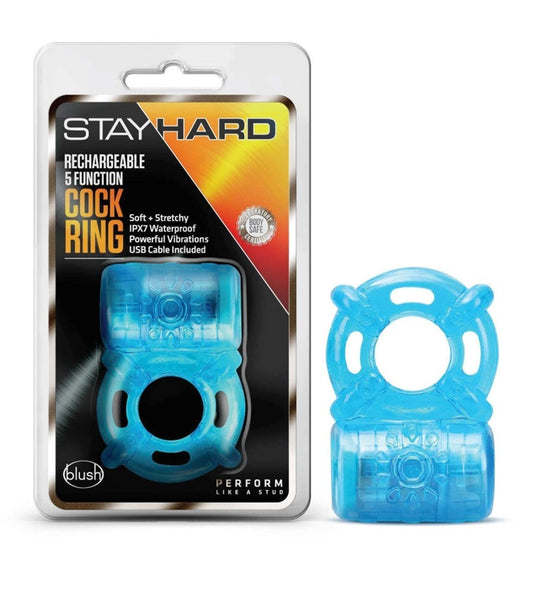 Stay Hard Rechargeable 5 Function Cock Ring - Vibrating Cock Rings