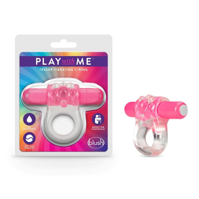 Blush Novelties Teaser Vibrating C-Ring - Soft, Versatile, and Lab-Tested Vibrating Cock Rings
