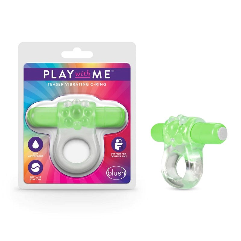 Blush Novelties Teaser Vibrating C-Ring - Soft, Versatile, and Lab-Tested Vibrating Cock Rings
