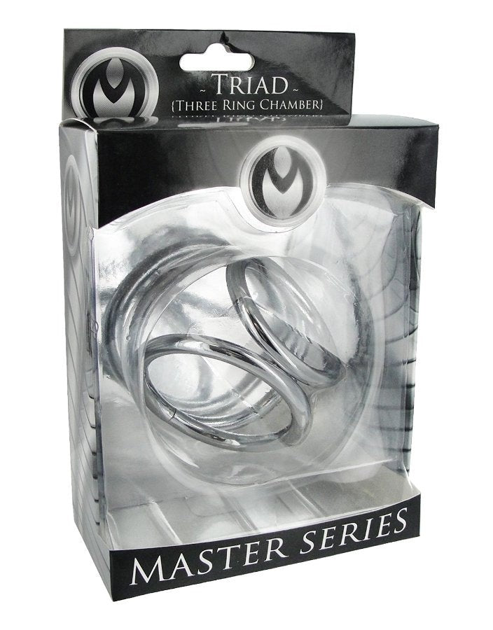 Master Series Triad Chamber - Unleash Sensual Bliss with Trio of Delight Steel Cock Rings