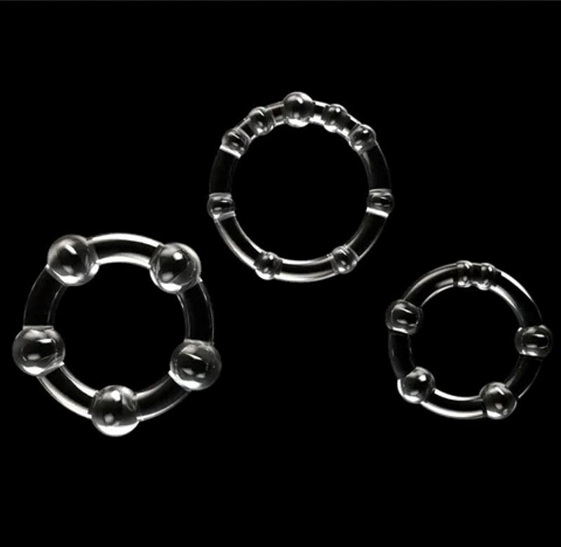 Triple Beaded Ring Set Ball and Cock Toys
