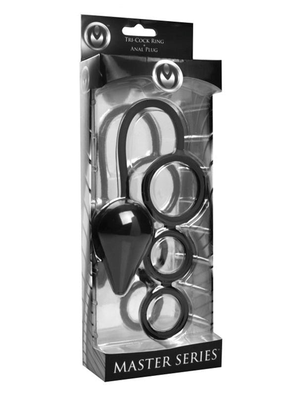 Triple Threat Silicone Tri Cock Ring and Anal Plug Cock Rings