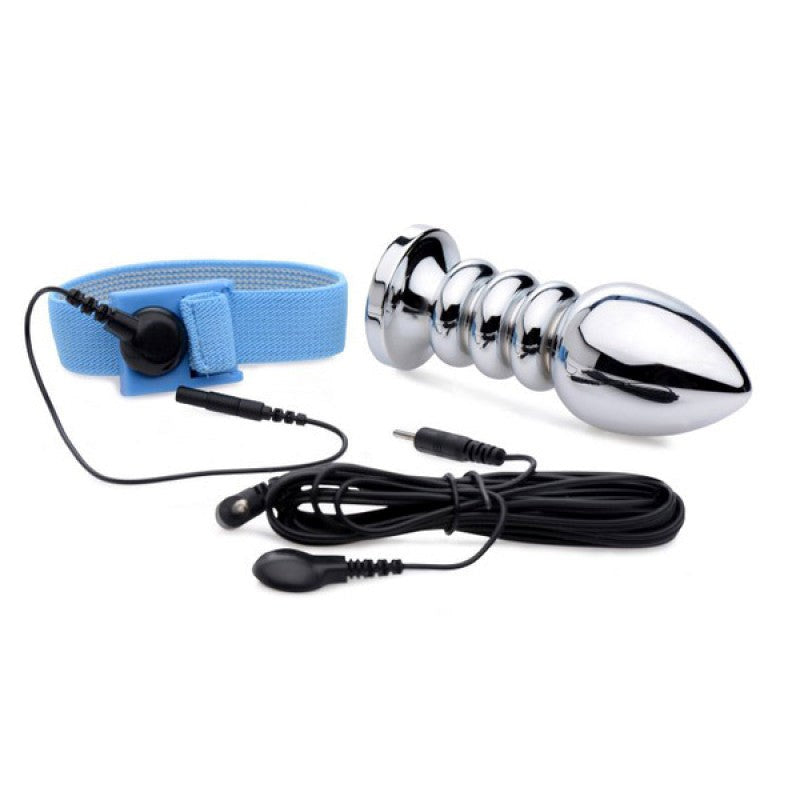Uni-Polar E-Stim Cock and Ball Strap and Anal Plug Cock Rings