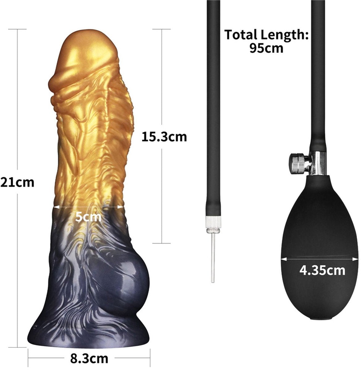 Lovetoy Aerosx Dual Density Fantasy Dildo Gold/Blue Realistic Dildos